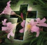 Easter cross with lilies